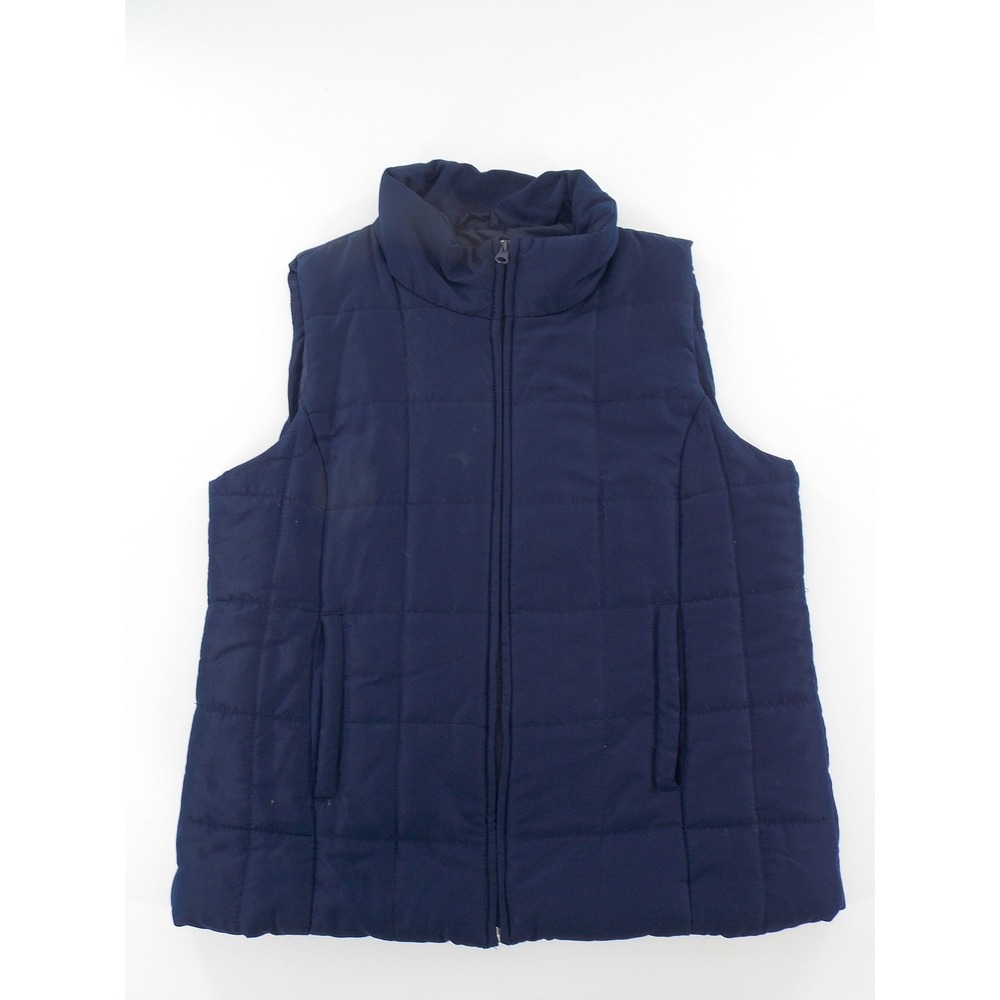 New York & Company Puffer Vest Quilted Full Zip‎ Sleeveless Women Medium Navy